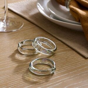 West Elm Recycled Glass Napkin Rings Set of 4